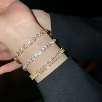 Shiny CZ Tennis Bracelets For Women AAA Cubic Zirconia Crystal Bracelets Bead Chain Party Jewelry Accessories Gift