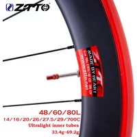 ZTTO Ultralight Bicycle Inner Tubes TPU Inner Tire 700C 48mm 60mm 80mm A/V French Valve 14 16 20 26 27.5 29 Inch 1.25-1.75 Tube