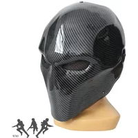 Imitation Carbon Fiber Halloween Full Face Mask Dance Party Prom Mask Black Red Tactical games, outdoor activities, movie props