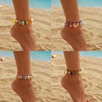 FTCY Fashion Ceramic Fish Anklet For Women Cute Ocean Style Orange Weave Shell Anklet Summer Beach Party Jewelry Gifts