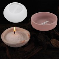Wave Shape Tealight Holder Mold Round Bowl Candle Cup Concrete Resin Silicone Mold Heart Square Trinkets Storage Dish Clay Mould