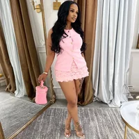 Elegant Club Outfits for Women 2 Piece Set Spring Summer 2026 Sleeveless Single-breasted Top and Floral Mini Skirt Matching Sets
