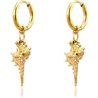 HUIDANG Earrings Trend 2025 Fish Tail Conch Shell Stainless Steel Earrings For Women New In Winter