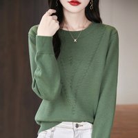 High quality pure cotton women's pullover winter new item round neck thickened soft and comfortable knitted sweater winter new