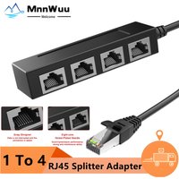 RJ45 Ethernet Cable Splitter Network Adapter Ethernet Splitter 1 to 4 Port Cable Suitable Super LAN Ethernet Connector Adapter