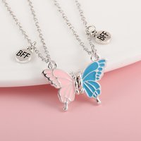 Karsyngirl 2Pcs/set Cute Insect Butterfly Stitching Best Friend Necklace for Girls BFF Friendship Jewelry Gift