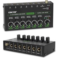 6Channel Ultra Low Noise Stereo Line Mixer Mini Professional Sound Mixer with RGB Light DC5V Easy Operation Audios Mixer