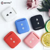 KEYYOU For Nissan Micra K12 Note Navara Qashqai J10 Primera Almera Sunny X-Trail Car Key Silicone Case Fob Rubber Cover 2 BT