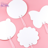 10pcs Round Hand Fan Blank DIY Chinese Hand Fan Stage Performance Hand Fan Wall Decoration For DIY Craft Make Hand Graffiti Fan