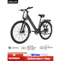 AliExpress NONE PIXAR Electric Bike 250W, 36V 10.4Ah Removable Battery 32km/h 7 Speed Disc Brakes Range 70-90Km E-bicycle