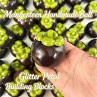 Mangosteen Crunchy Moldable Stress Ball Squeeze Toy Crispy Squishy Fidget Toy Round Blocks Filled Decompression Sensory Toy Gift