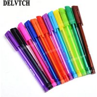 DELVTCH 12Pcs Color Set 1.0mm Tip Ballpoint Pen Office Ball Pen School Student Writing Drawing Stationery Supplies Kids Gifts