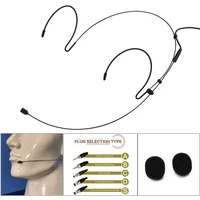 Double Earhook Headset Mic Headworn Microphone For For Wireless With 2* Microphone Cover