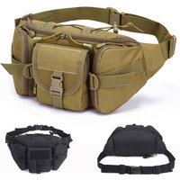 Men Waist Fanny Pack Belt Bag Military Tactical Travel Outdoor Sports Climb Multi-Pocket Nylon Male Sling Chest Hip Bum Bag