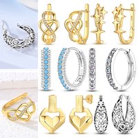 925 Sterling Silver Earrings Eternal Infinite Love Heart Starlight Hoops Earrings for Women Ladies Wedding Jewelry Fashion Gifts