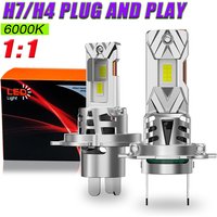 H7 LED Bulbs H4 Car Headlight Canbus 1:1 Halogen Lamp Super Bright Spotlight Led Head Lamp 6000K Automotive Fog Lights With Fan