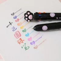 1 Piece Cute Cartoon Kitten Paw Ballpoint Pens for Kids 10 in 1 Colorful Ink Writing Drawing Pen Kawaii Student Supplies School