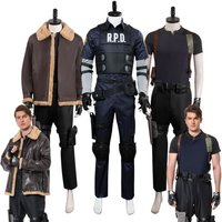 Remake Leon Cosplay Kennedy Kostüm Jacke Mantel Uniform für Erwachsene Männer Fantasia Rollenspiel Outfits Halloween Karneval Party Anzug