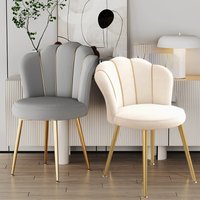 Makeup chair, with golden metal frame - An elegant makeup stool suitable for bedrooms, offices or dressing tables. Makeup stool
