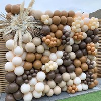 113PCS Brown Coffee Theme Birthday Balloon Garland Arch Set Suitable for Wedding Anniversary, Birthday Party Room Decoration
