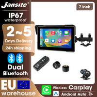 Jansite 7-calowy Przenośny Nawigator Motocyklowy GPS z Kamerą Przednią i Tylną 2K, Ekran z Kontrolerem, TMPS, Carplay, Android Auto