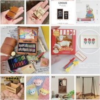 Miniature Food Stationery Set Tiny Pencils Notebook Cookies Drinks Mold BJD Dollhouse Cute 1/12 School Cafe Scene Accessories
