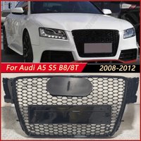 Car Upper Grill Front Grille For Audi A5 S5 B8/8T 2008-2012 RS5 Style Black ABS honeycomb High Quality Replacement
