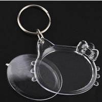 100Pcs Sabnormity Stijlen Transparant Blank Acryl Insert Foto Fotolijst Sleutelring Diy Split Ring Gift
