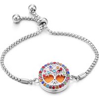 Color Zircon Tree of Life Aromatherapy Bracelet Adjustable Essential Oil Diffuser Perfume Locket Bracelet Fashion Women Jewelry