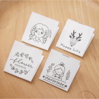 Cotton spot hand-bleached folded black LUCKY girl elk garland cloth label accessories sewing side label