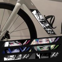 2-Pack Anime Eye Mountain Bike Stickers - Waterproof Sun Protection, Outdoor Riding Scratch Resistant Stickers Motorcycle
