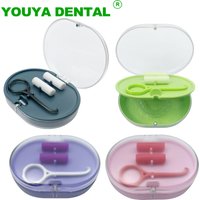 2 Layers Retainer Box Orthodontic Braces Storage Box With Mirror Aligner Remover Chewies Denture Cleaning Case Oral Hygiene Tool