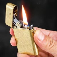 ZORRO Creative Brass Kero sene Windproof Lighter Mechanical Automatic Jet Gas oline Cigarette Lighter Classic Retro Men's Gift