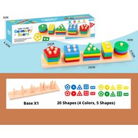 Fun early education montessori geometric set columns,stackable building blocks, shapes color sorter educational toys gift