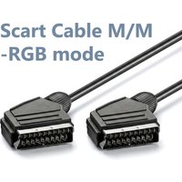 Short Scart Cable 21 Pin Fully wired Scart Lead Male to Male RGB Scart Cable for SKY TV DVD TV 21-PIN Euro Scart AV Cable Cord