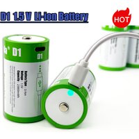 USB 23800Wh D Size Batteries LR20 Lithium Battery Li-ion Rechargeable D Size Batteries 1.5V for Gas Appliances