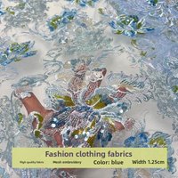 Sequins Tube Beads Embroidery Mesh Fabric for Wedding Dress Veil Clothing Design Diy Cloth By The Yard Sewing Material