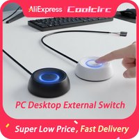 COOLCIRC Computer Desktop External Switch Blue LED Light PC Motherboard External Start Power On/Off Button For Home Office
