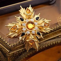 Pre-loved Western antique brooch cross star crystal corsage Vintage Clothing Coat Buckles Pines Gift dress accessories