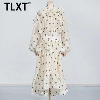 TLXT Elegant 2 Piece Set For Women Ruffles Design Gathered Waist Tops+high Waist A-line Skirts Female Fashion Clothing 2025 New
