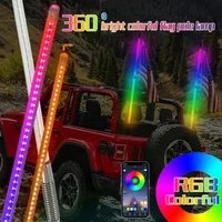 2PCS 1.8FT LED Whip Light Universal RGB LED Flagpole Lamp Colorful Antenna Driving Decorative Light For Car SUV ATV UTV RZR 12V