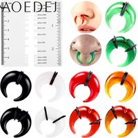 AOEDEJ 1 Piece Ox Horn Glass Large Gauges Nose Rings Women Men Ear Plug And Tunnel 1.6MM-16MM Strecher Expander Septum Piercings