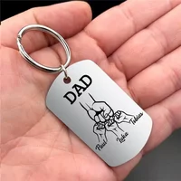 Personalized Custom Dad Keyring with Kids Name Family Keychain for Father Stainless Steel Papa Key Rings Father's Day Gift 2024