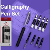 New 4 Nib Calligraphy Fountain Pen Extend Holder with 3Pcs Ink for Writing Pens Cartridge Gift Box Office Stationery Supplies