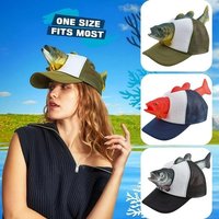 Funny 3D Fish Animal Trucker Hat Mesh Adjustable Fit Novelty Fishing Hat Breathable One Size Baseball Cap For Men Women