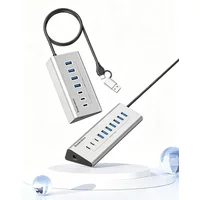 KEBIDUMEI 10Gbps 7 In 1 Docking Station USB 3.2 GEN 2 HUB Data Transfer Adapter USB Splitter Computer Accessories For PC Laptop