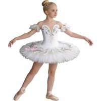 Professional Ballet Tutu Girls Women White Swan Lake Pancake Princess Ballet Party Dress Ballet Dance Costume For Adult Kids