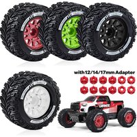 4pcs RC Monster Truck Wheel Tire Set with 12/14/17mm Wheel Hex for 1/10 ARRMA Granite Traxxas Rustler Stampede HPI Tamiya Kyosho