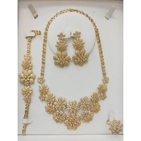 Fashion Dubai Bohemian Jewelry Set Gold Plated Turkish Coins Necklace Bracelet Earrings Ring Saudi Arabia Wedding Jewelrys