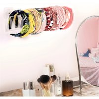 Wall Mounted Acrylic Jewelry Display Organizer Hairband Display Storage Rack Simple Glue Punch Installation Headband Rack